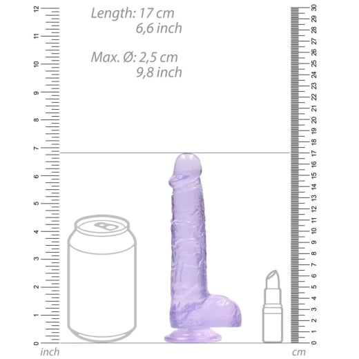 Falo imitatorius Crystal Clear (17 cm) (violetinis)