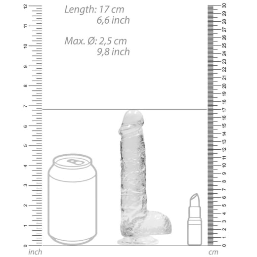 Falo imitatorius Crystal Clear (17 cm) (skaidrus)