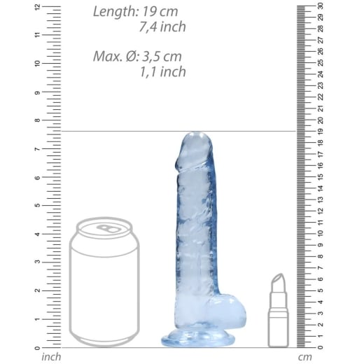 Falo imitatorius Crystal Clear (19 cm) (mėlynas)