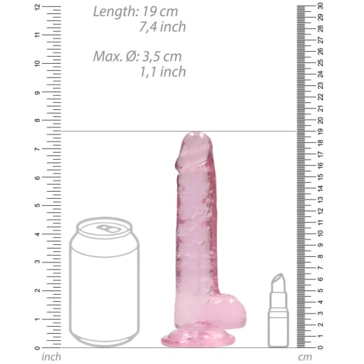Falo imitatorius Crystal Clear (19 cm) (rožinis)