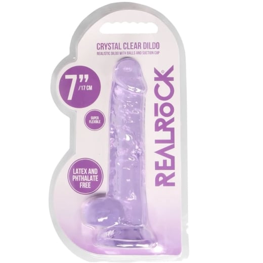 Falo imitatorius Crystal Clear (19 cm) (violetinis)