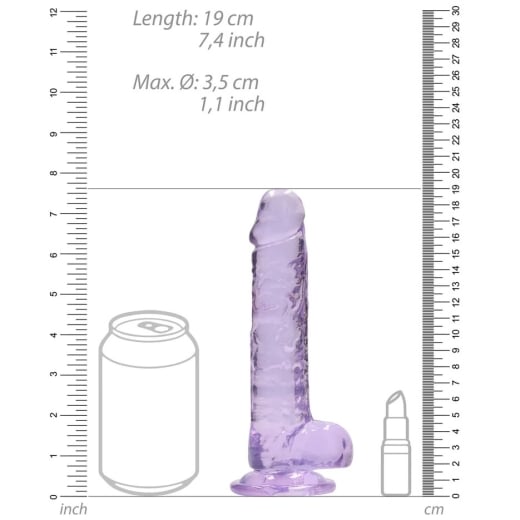 Falo imitatorius Crystal Clear (19 cm) (violetinis)