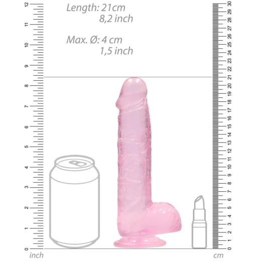 Falo imitatorius Crystal Clear (21 cm) (rožinis)
