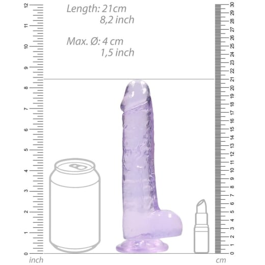 Falo imitatorius Crystal Clear (21 cm) (violetinis)