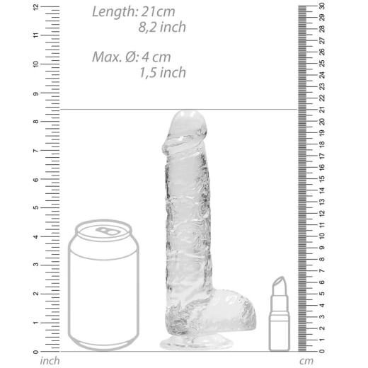 Falo imitatorius Crystal Clear (21 cm) (skaidrus)