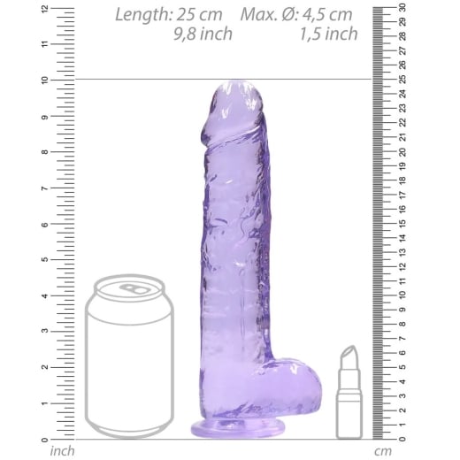 Falo imitatorius Crystal Clear (25 cm) (violetinis)
