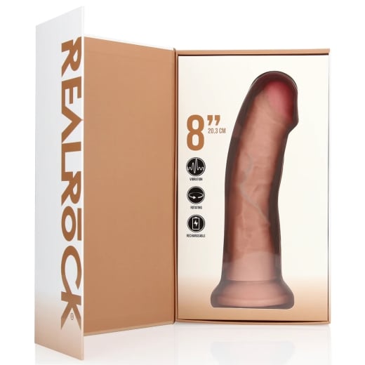 Besisukantis vibratorius Regular Curved Cock 8’’