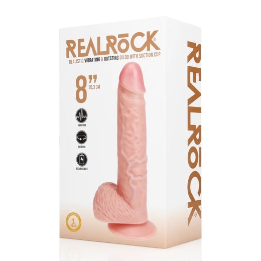 Besisukantis vibratorius Straight cock 8”