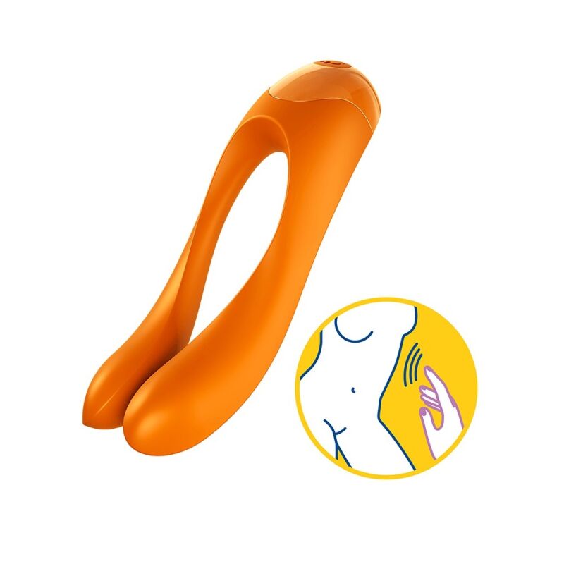 Piršto vibratorius Satisfyer Candy Cane (oranžinis) 