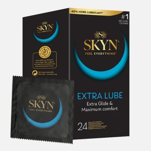 Prezervatyvai be latekso SKYN Extra Lube (24 vnt.)