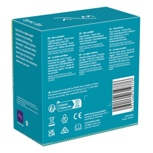 Porų vibratorius We-Vibe Sync Go (mėlynas)