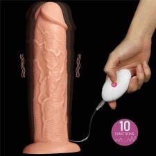 11'' Realistic Long Vibrating Dildo Flesh