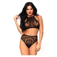 Apatinių komplektas Nėrinių Pagunda (juodas)