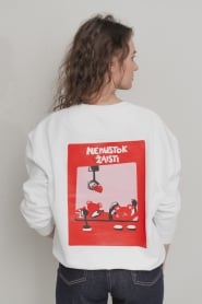 Unisex džemperis Nenustok žaisti (baltas)