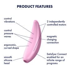 Klitorio stimuliatorius Satisfyer Curvy 3+ (rožinis)