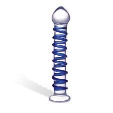 Stiklinis Sekso Žaislas Spiralė (melsva)