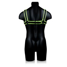 (BO) Chest Bulldog Harness  - GitD - Neon Green/Black - S/M