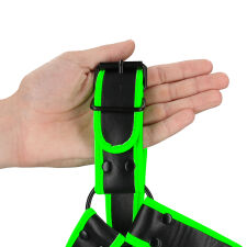 (BO) Chest Bulldog Harness  - GitD - Neon Green/Black - S/M