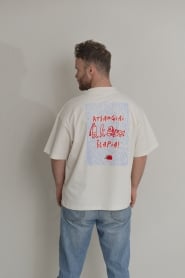 Unisex marškinėliai Atsargiai šlapia (balta)