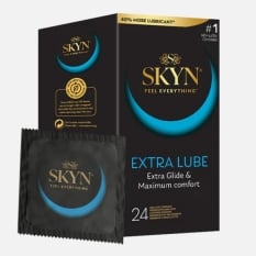 Prezervatyvai be latekso SKYN Extra Lube (24 vnt.)