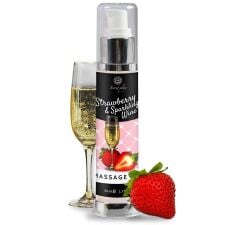 Masažo aliejus Strawberry & Sparkling Wine (50 ml)
